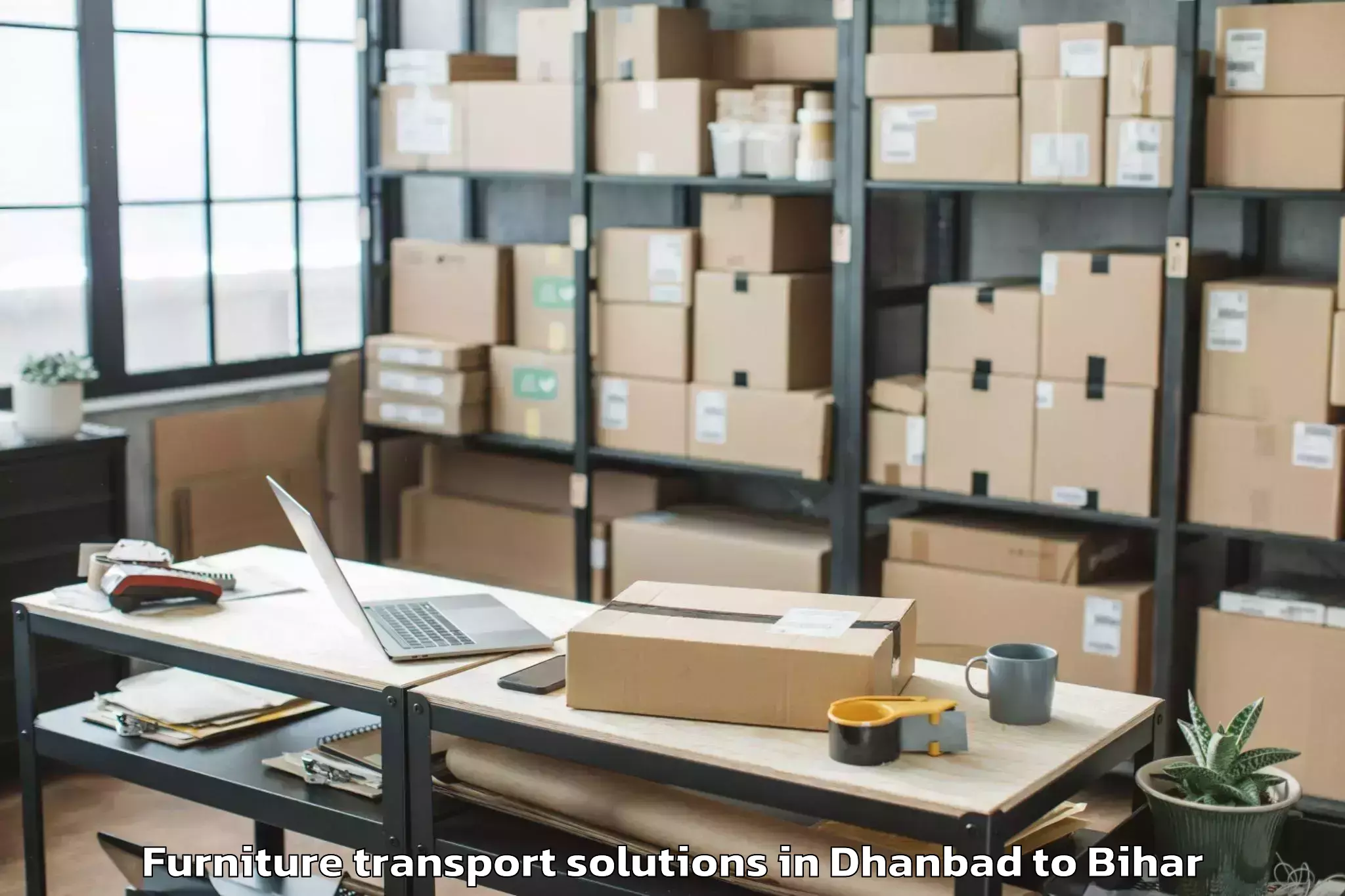 Trusted Dhanbad to Triveniganj Furniture Transport Solutions